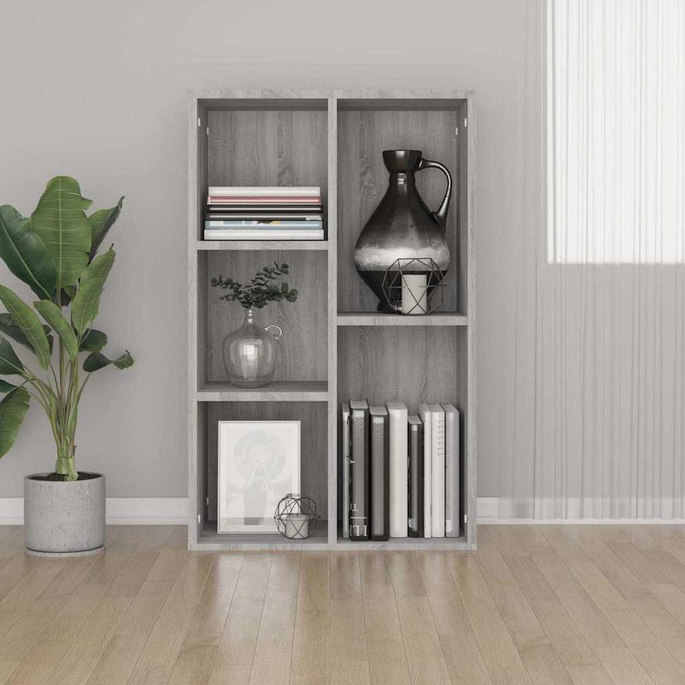 vidaXL Bibliothèque/buffet gris Sonoma 50x25x80 cm en bois d'ingénierie