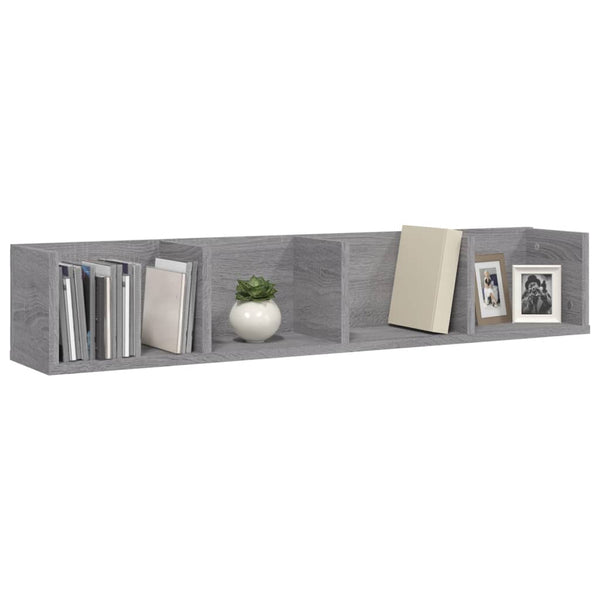 CD-Wandregal Grau Sonoma 100 cm