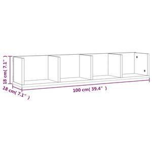 CD-Wandregal Grau Sonoma 100 cm