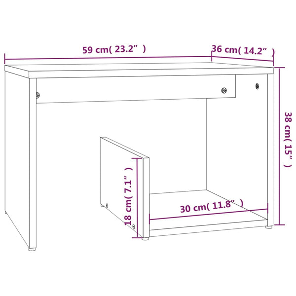 Beistelltisch Grau Sonoma 59x36x38 cm