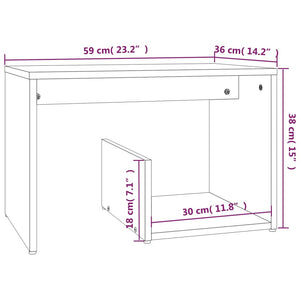 Beistelltisch Braun Eichenoptik 59x36x38 cm