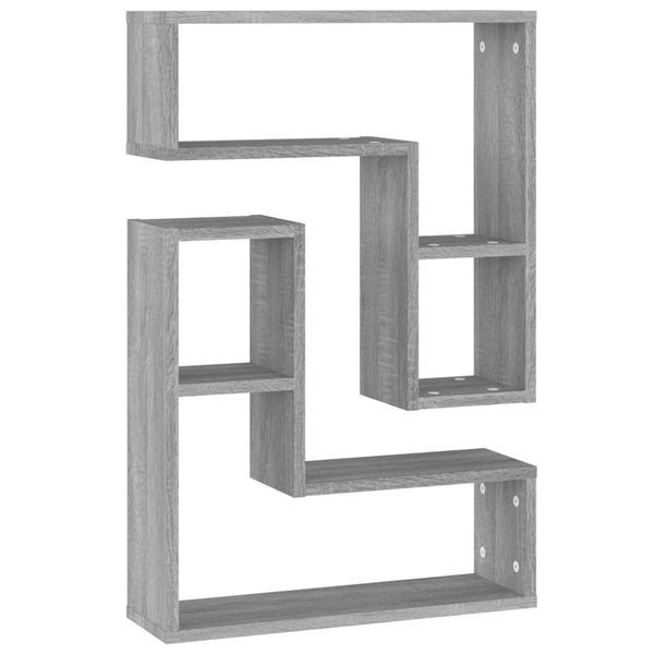Wandregale Grau Sonoma 2er Set 50x50 cm