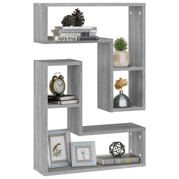 Wandregale Grau Sonoma 2er Set 50x50 cm