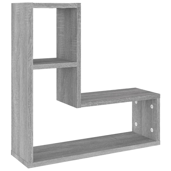 Wandregale Grau Sonoma 2er Set 50x50 cm
