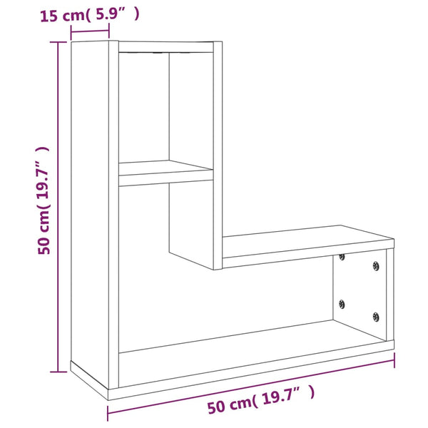 Wandregale Grau Sonoma 2er Set 50x50 cm