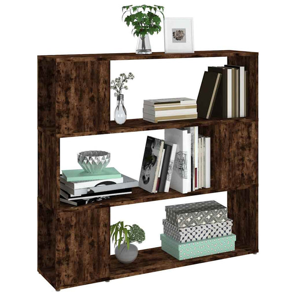 Bücherregal Raumteiler Räuchereiche 100x94 cm