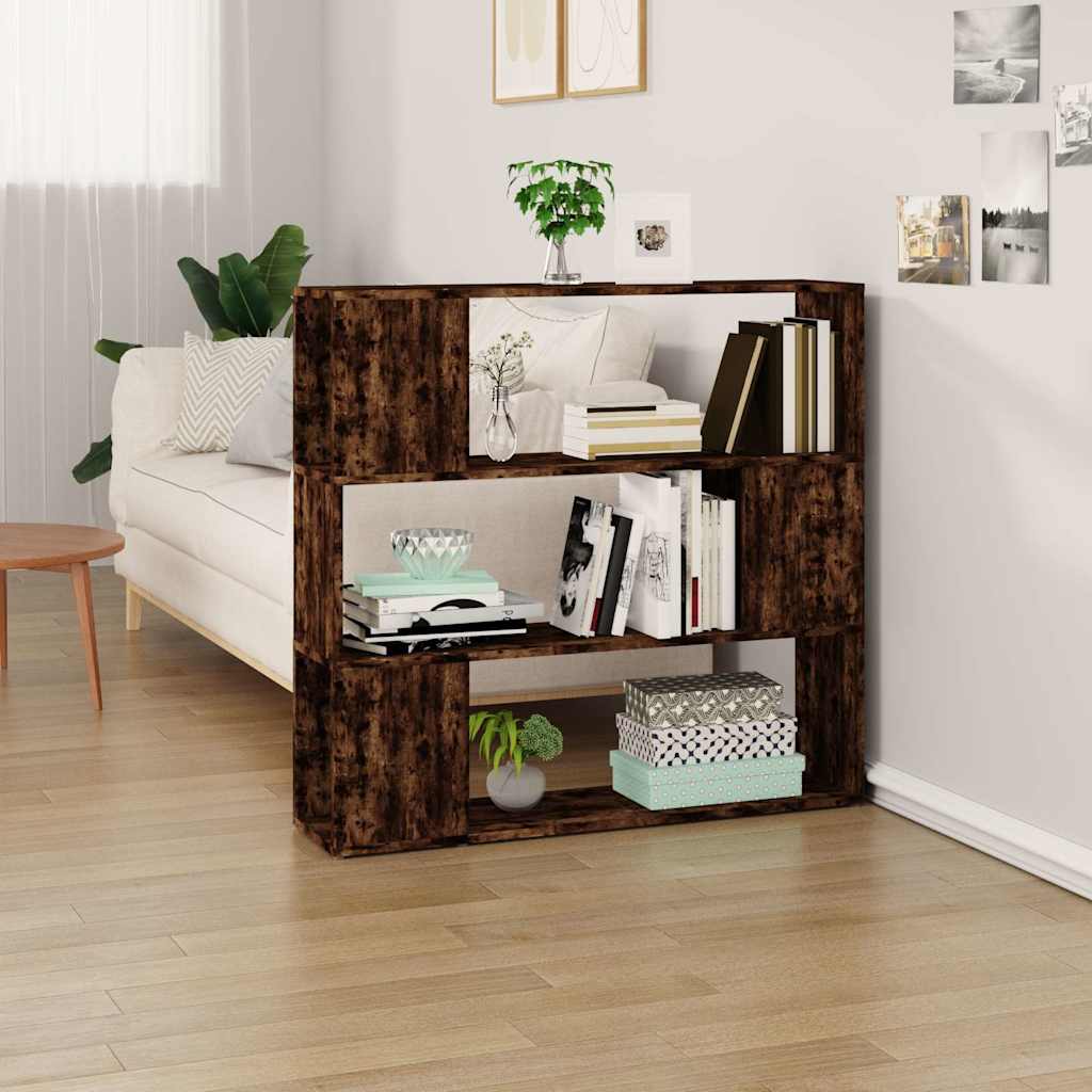 Bücherregal Raumteiler Räuchereiche 100x94 cm