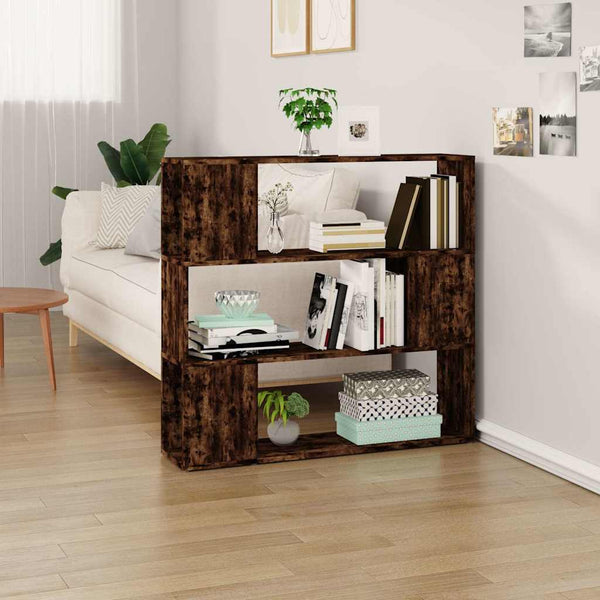 Bücherregal Raumteiler Räuchereiche 100x94 cm
