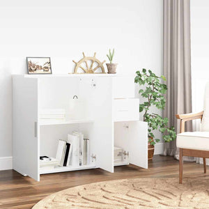 Weißes Sideboard 91 cm Holzwerkstoff
