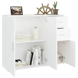 Weißes Sideboard 91 cm Holzwerkstoff