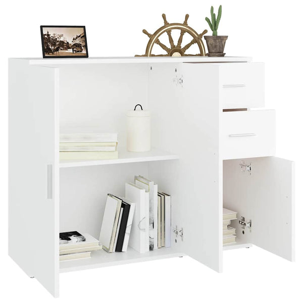 Weißes Sideboard 91 cm Holzwerkstoff