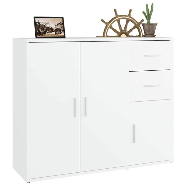 Weißes Sideboard 91 cm Holzwerkstoff