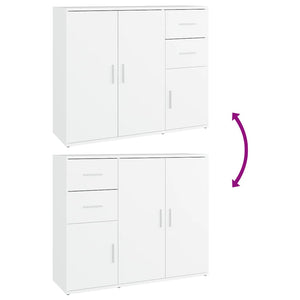 Weißes Sideboard 91 cm Holzwerkstoff