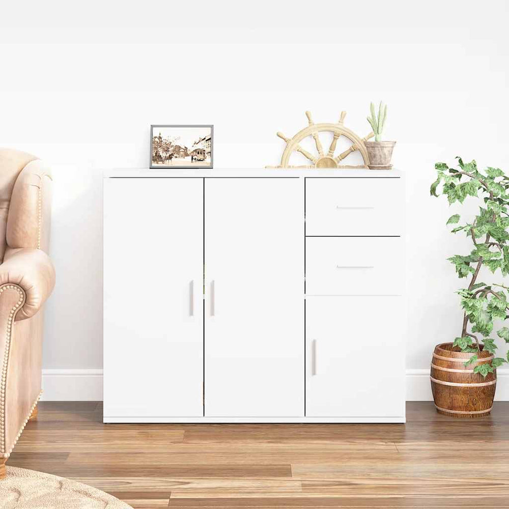 Weißes Sideboard 91 cm Holzwerkstoff