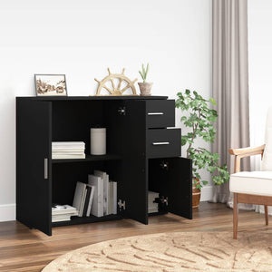 Schwarzes Sideboard 91 cm Holzwerkstoff