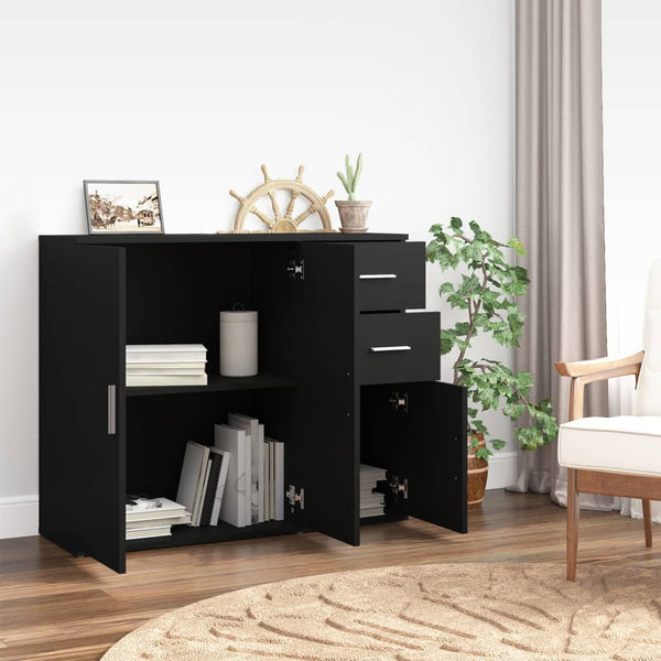 Schwarzes Sideboard 91 cm Holzwerkstoff
