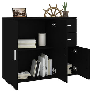 Schwarzes Sideboard 91 cm Holzwerkstoff