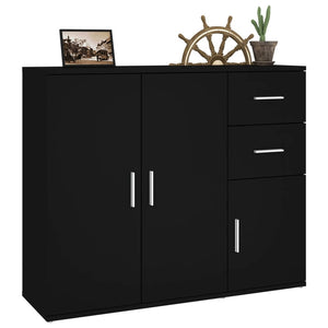 Schwarzes Sideboard 91 cm Holzwerkstoff