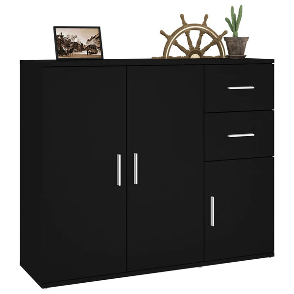 Schwarzes Sideboard 91 cm Holzwerkstoff