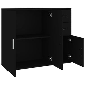 Schwarzes Sideboard 91 cm Holzwerkstoff
