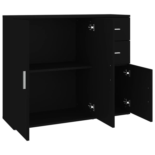 Schwarzes Sideboard 91 cm Holzwerkstoff