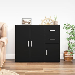 Schwarzes Sideboard 91 cm Holzwerkstoff