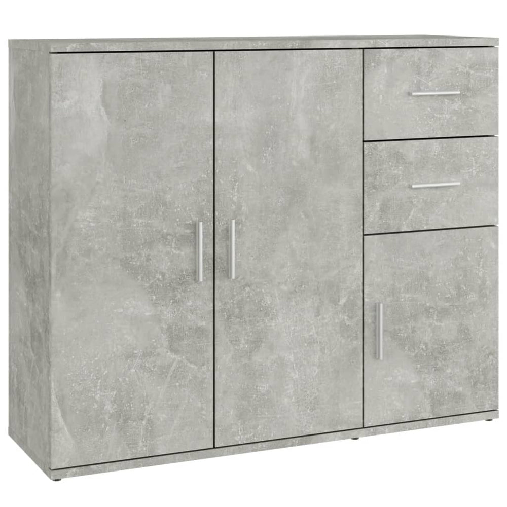 vidaXL Sideboard Concrete Gray 91x29.5x75cm Engineered Wood