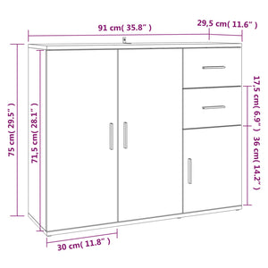 Sideboard Räuchereiche 91 cm