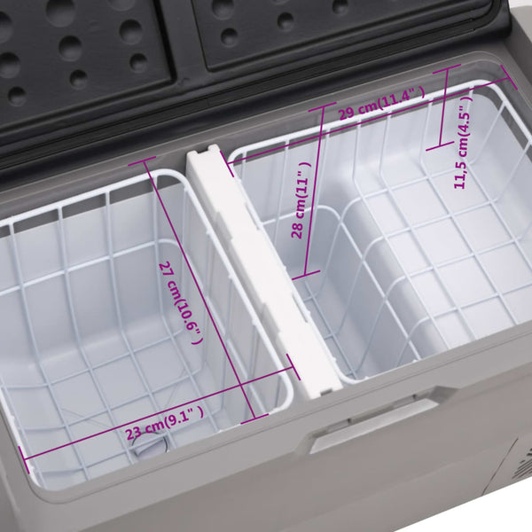 vidaXL Glacière à roulettes et adaptateur Noir et gris 36 L PP et PE