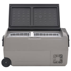 vidaXL Glacière à roulettes et adaptateur Noir et gris 36 L PP et PE