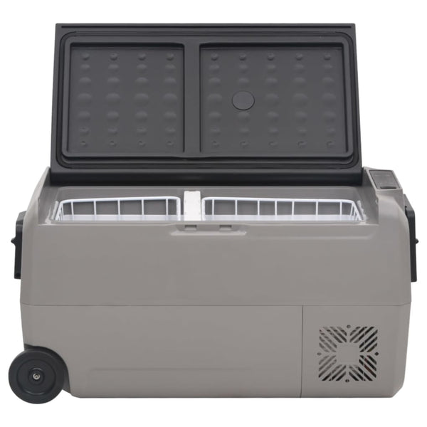 vidaXL Glacière à roulettes et adaptateur Noir et gris 36 L PP et PE