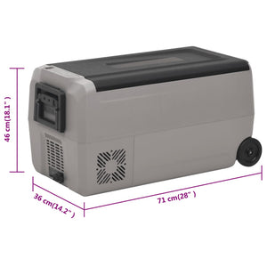 Kühlbox mit Rollen und Adapter Schwarz & Grau 50 L PP & PE