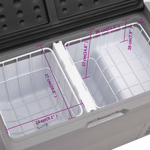Kühlbox mit Rollen und Adapter Schwarz & Grau 50 L PP & PE