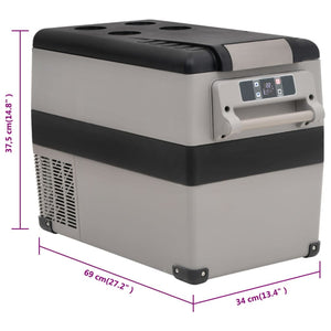 Kühlbox mit Griff und Adapter Schwarz und Grau 35 L PP & PE