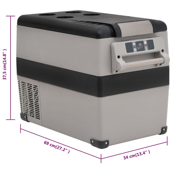 Kühlbox mit Griff und Adapter Schwarz und Grau 35 L PP & PE
