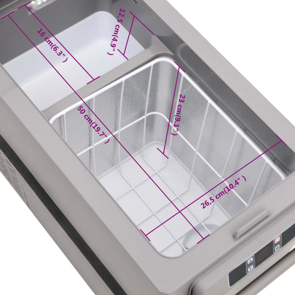 Kühlbox mit Griff und Adapter Schwarz und Grau 35 L PP & PE