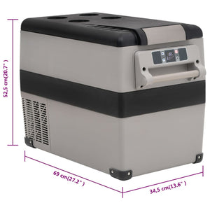 Kühlbox mit Griff und Adapter Schwarz und Grau 55 L PP & PE