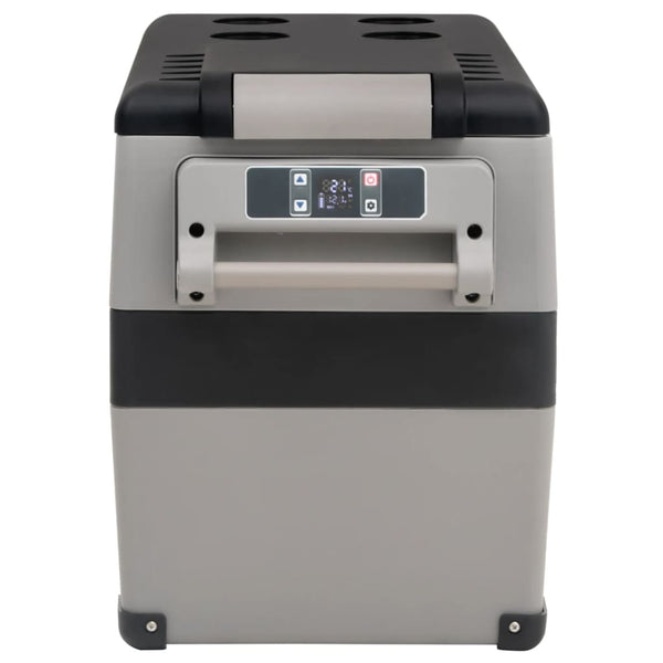 Kühlbox mit Griff und Adapter Schwarz und Grau 55 L PP & PE