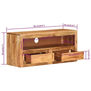 TV-Schränke 2 Stk. 88x30x40 cm Massivholz Akazie