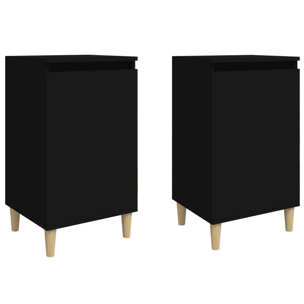 vidaXL Nightstands 2 pcs. Black 40x35x70 cm Engineered Wood