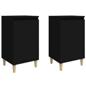 Nachttische Schwarz Holz 40x35x70 cm, 2er-Set