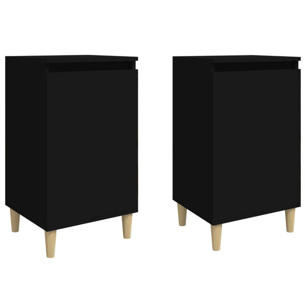 Nachttische Schwarz Holz 40x35x70 cm, 2er-Set