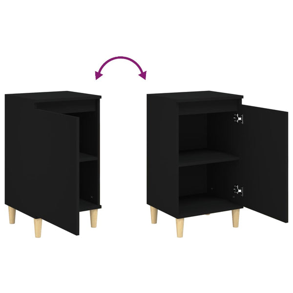 Nachttische Schwarz Holz 40x35x70 cm, 2er-Set