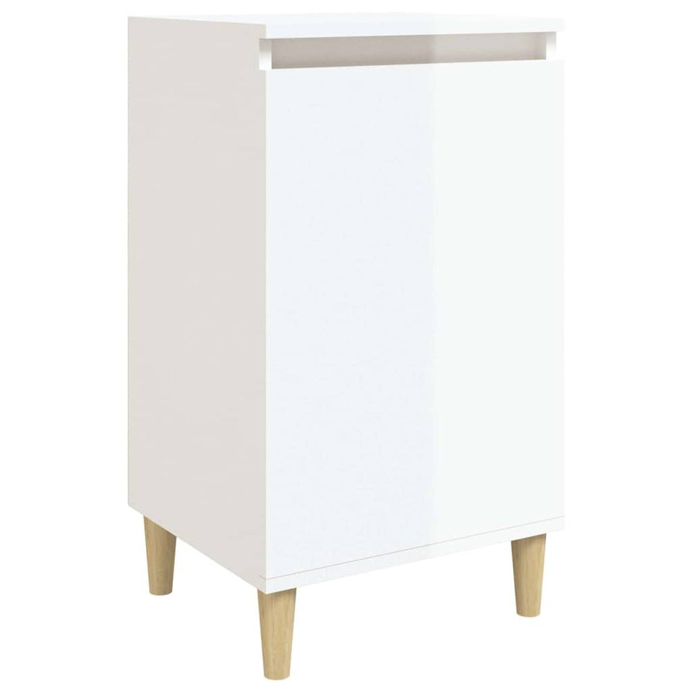 vidaXL Nightstand High Gloss White 40x35x70 cm Engineered Wood