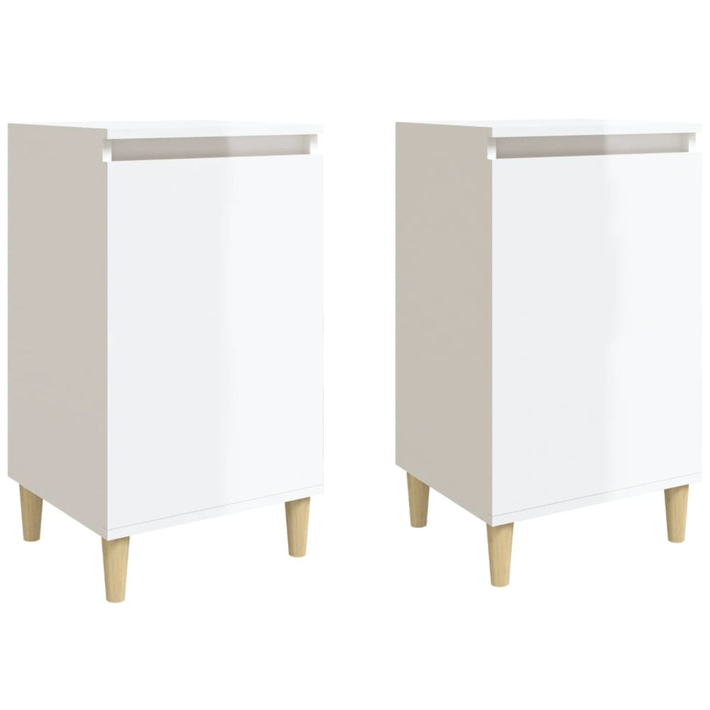 vidaXL Nightstands 2 pcs. High Gloss White 40x35x70 cm Engineered Wood