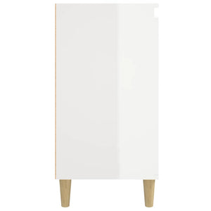 Nachttische 2er Set, Hochglanz Weiß, 40x35x70 cm