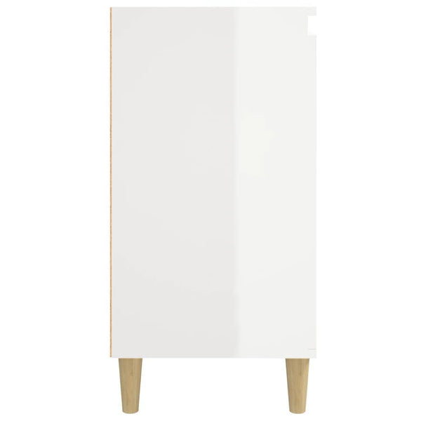 Nachttische 2er Set, Hochglanz Weiß, 40x35x70 cm