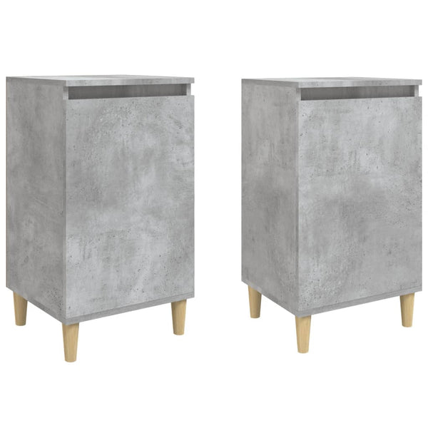 Nachttische 2er Set Betongrau 40x35x70 cm