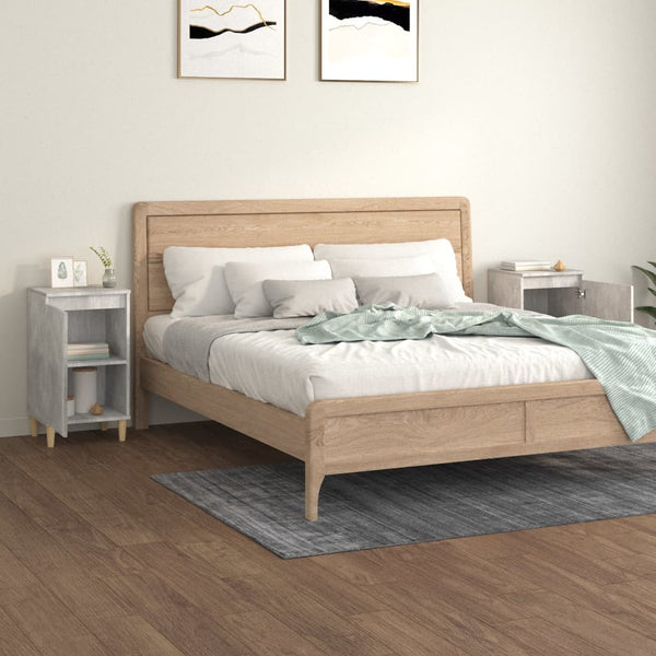 Nachttische 2er Set Betongrau 40x35x70 cm
