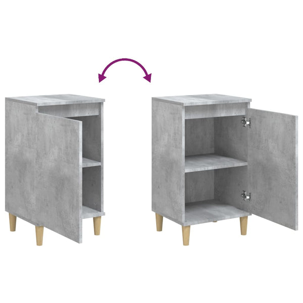 Nachttische 2er Set Betongrau 40x35x70 cm